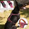Premium No-Pull Dog Harness with Leather Handle Adjustable 3M Reflective Straps Escape-Proof Walking Lead for Medium Large Dogs