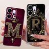 Transparent For Oppo Reno 14Pro CPH2739 PKZ110 Cover For Oppo Reno14 Pro Case Luxury Crown A-Z Letters 2D Flat Pattern