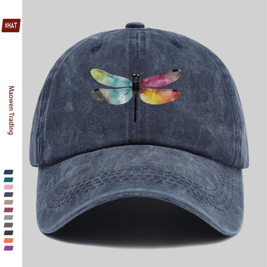 PC Niedliche Libellen-Print Baseballkappe Sexy Design Sonnenhut Bequem und Leicht Trucker Dekorativer Hut mit Verstellbarem S