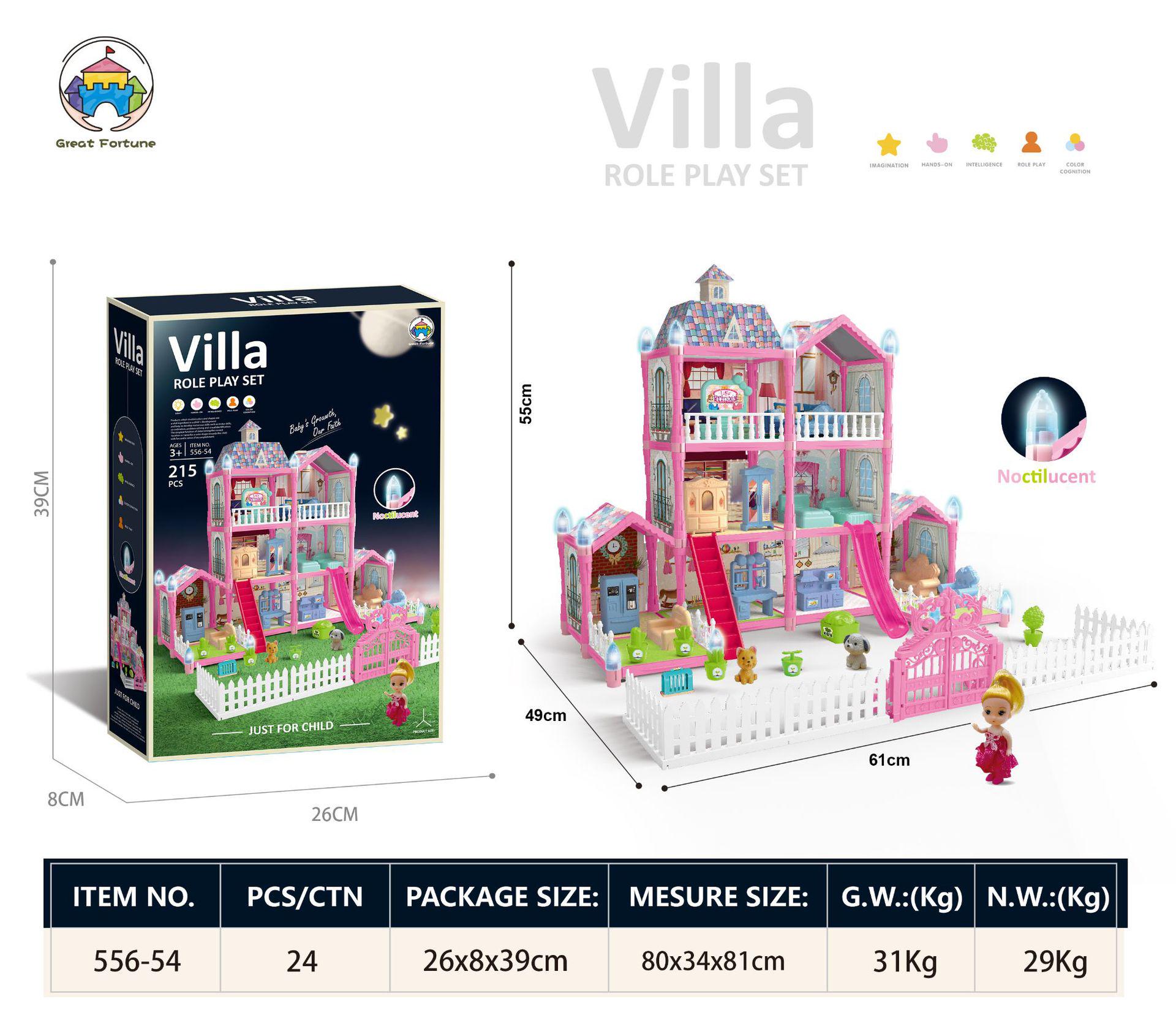 

Детский ролевой замок, строительные блоки, кукольный домик, вилла, рождественский подарок