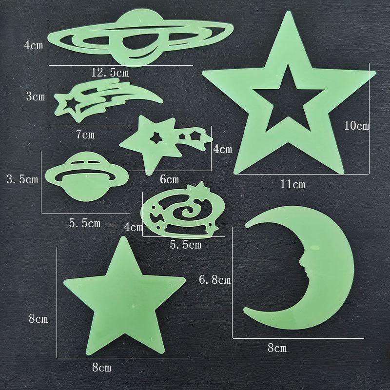 

8cm Glowing Moon & Star Stickers - 3D Fluorescent Wall & Fridge Decor 8cm Moon