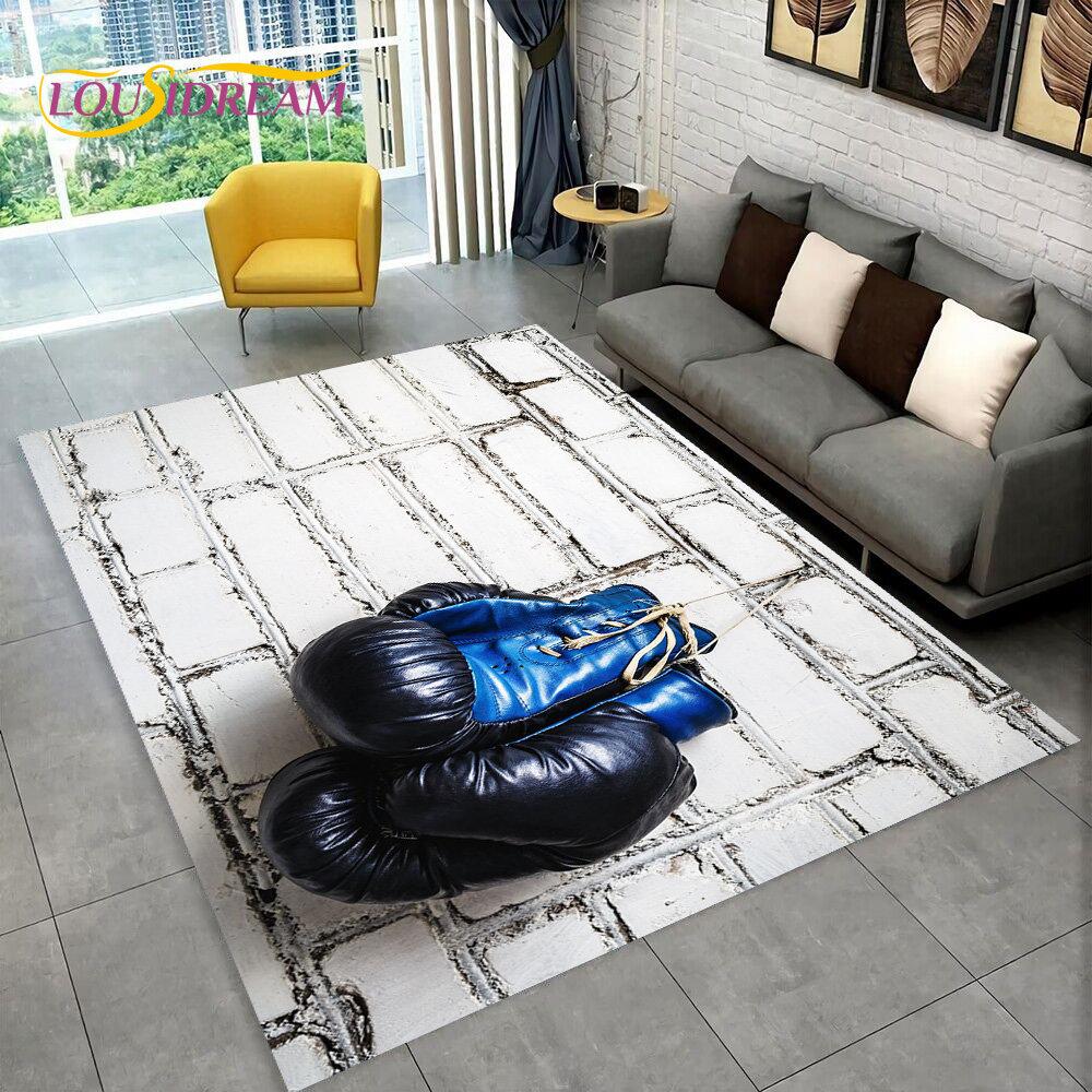 Rękawice bokserskie 3D Bokser Walka Dywan duży, Dywan do salonu sypialni sofa wycieraczka dekoracja, mata podłogowa antypoślizgowa dla dzieci