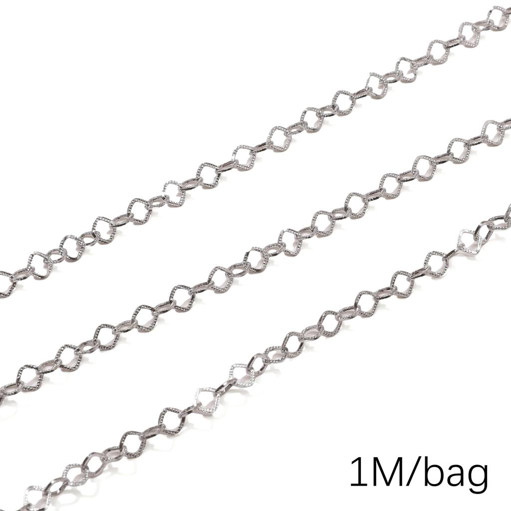 Chaîne Cœur en Acier Inoxydable de 0,5/1 Mètre Chaîne Cubaine Chaîne Punk de Base pour la Fabrication de Colliers Bracelets Bijoux Accessoires