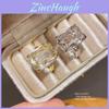 Vintage Style Gold Plated Zircon Square Ring For Women Geometric Design