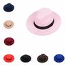 Solid Color Men's Felt Hat British Style Women Jazz Hat Trendy Woolen Flat Top Hat  Winter