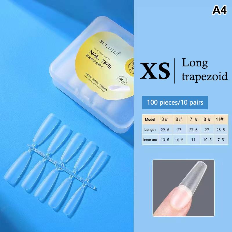 100 Pièces Embouts d'Ongles Amande Couvrance Totale Mat Gel Souple Faux Ongles Pour Salon de Manucure DIY Manucure Maison Création d'Art pour Ongles