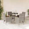 Vidaxl 5-Cz. Garden Furniture Set With Cushions, Grey, Poly Rattan