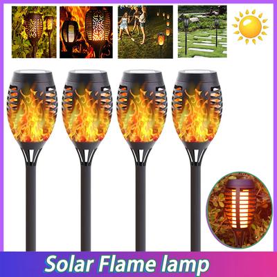 2024 neue Solar Flamme Fackel Lichter Blinkende Lampe Wasserdichte Solars Lade Induktion Garten Dekoration Im Freien Rasen Boden Lichter