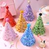 Pastel Birthday Party Hats For Kids Glitter Powder Rainbow Cone Kids Hats Pastel Rainbow Themed Paper Ha-Ts