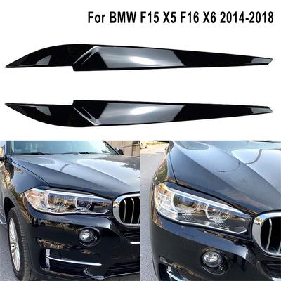 1pár předního krytu světlometu oční víčko lesklé černé obočí pro BMW F15 X5 F16 X6 2014-2018 Styling auta