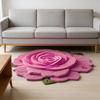 Flower Shaped Floor Mat Soft Gradient Petal Texture Blooming 3D Flower Carpet Non-Slip Washable Decorative Rug Bathroom Living Room Home Decor
