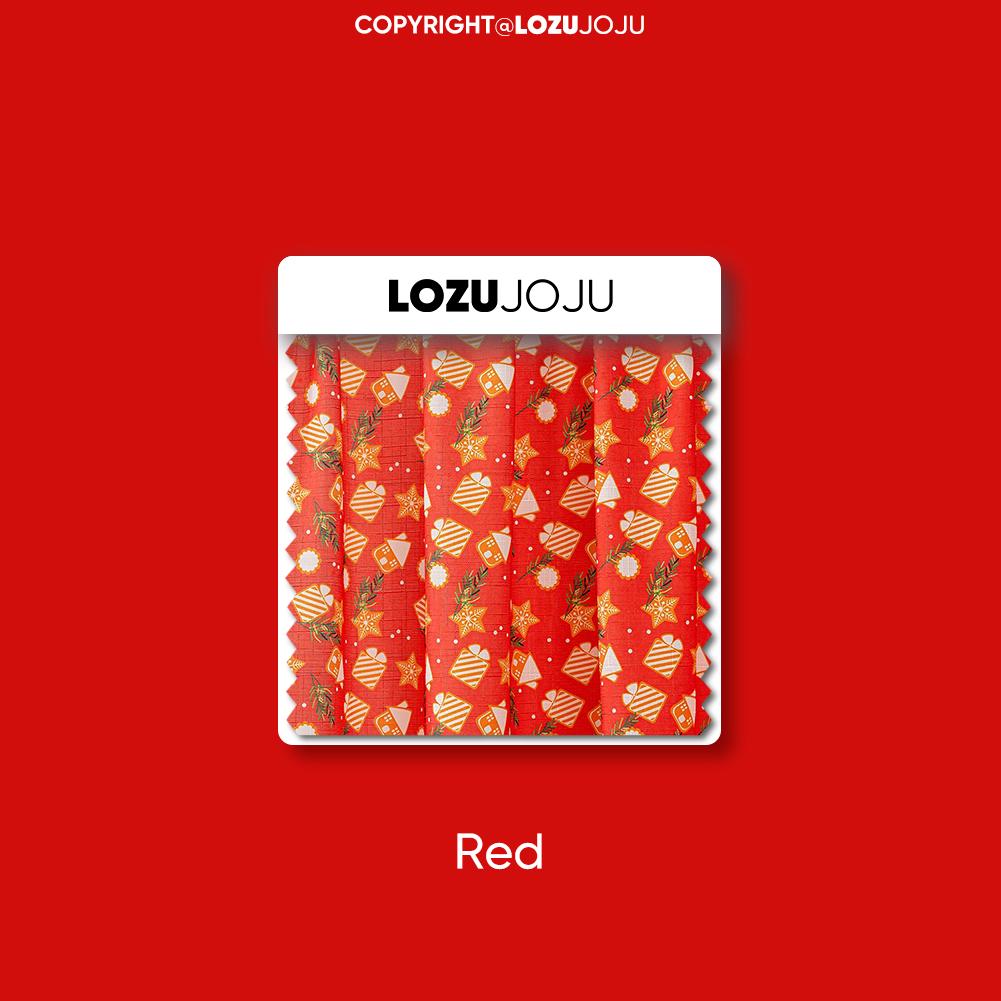 

1PC LOZUJOJU Christmas Style Semi Blackout Curtains Cartoon Patterned Red Printed Curtains for Living Room Bedroom Balcony Window Home Decor W100cm x L130cm червоний