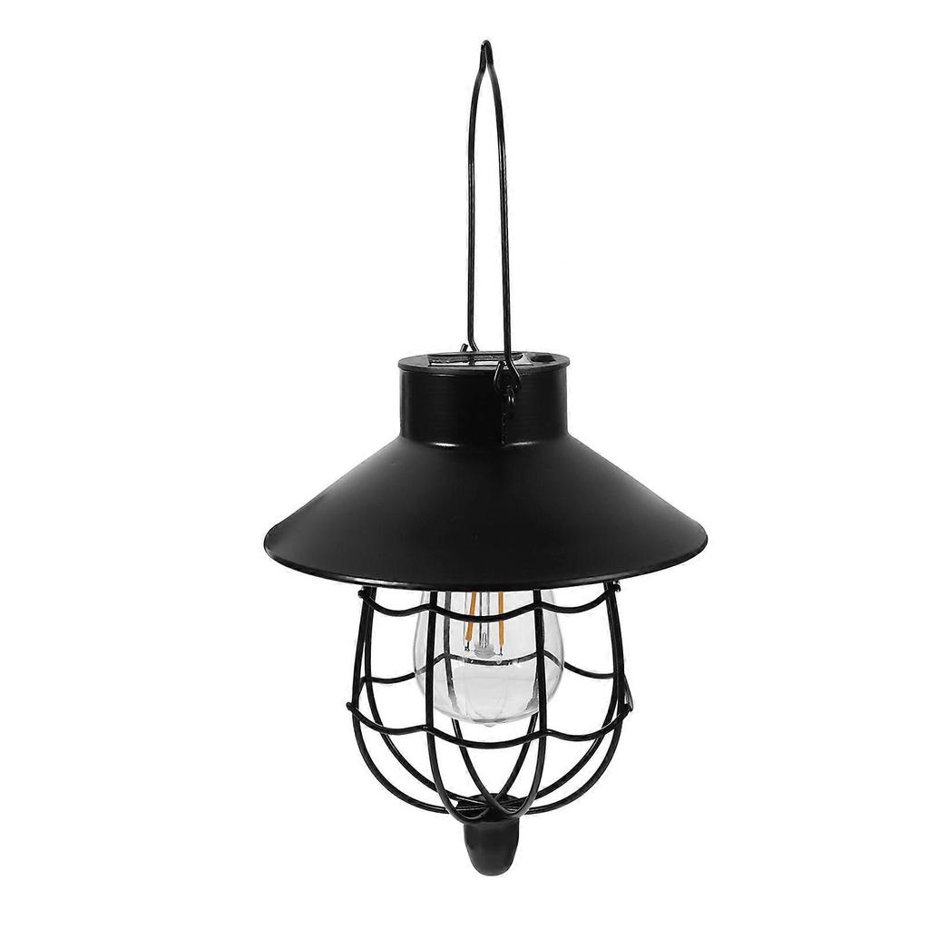 1pc Yard Solar Hanging Light Decorative Light Villa Hanging Light (Black)