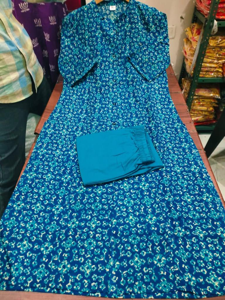 Indian Designer Top Tunic Kurti Salwar Suit Party Wear Bollywood Cotton Palazzo Kurta Set