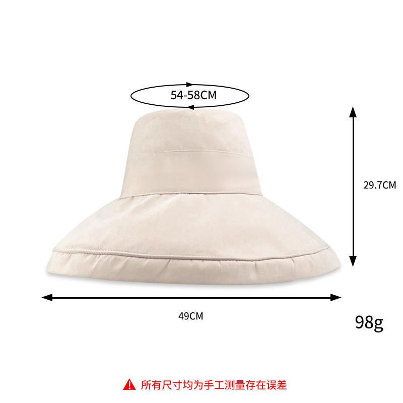 Summer sunshade big brim bucket hat peach skin velvet sun protection hat women outdoor beach big edge face covering sun hat