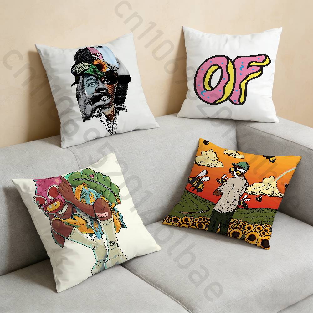 Rapper TTylers The Creatorv Pillow Case Square DoubleSided Printing Short Plush Sofa Cushion Cover Bedroom Bedside Pillow
