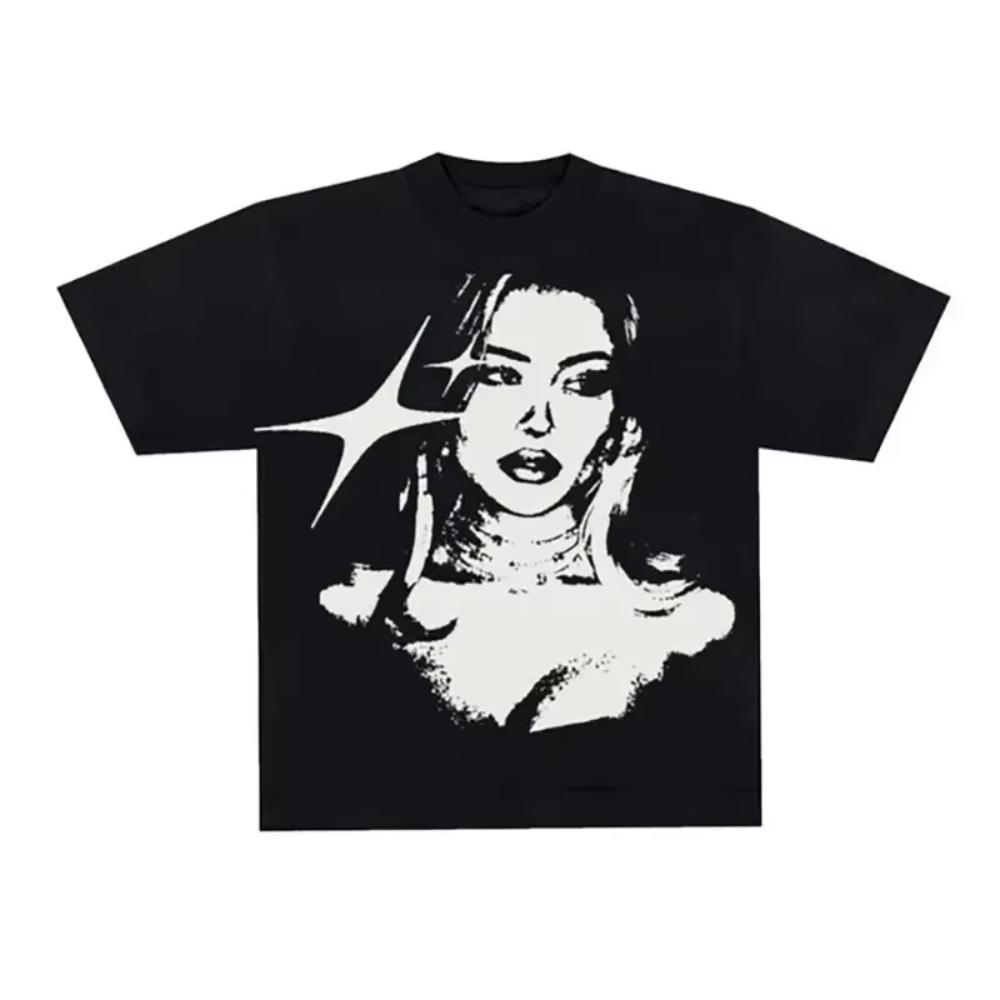 New Summer Harajuku Hip Hop Print Punk Y2K Cotton Tshirt Grunge Gothic Streetwear Top Hip Hop Women Clothes Harajuku S