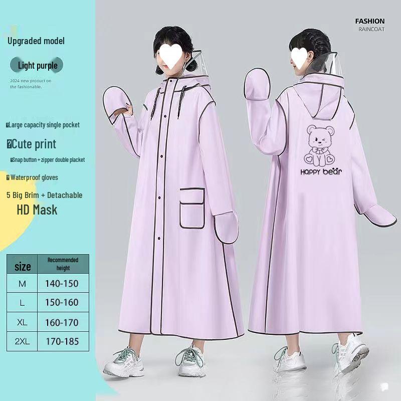 Full-Length Rainproof Poncho for Adults - Unisex Raincoat for Electric Car or Bicycle Riding