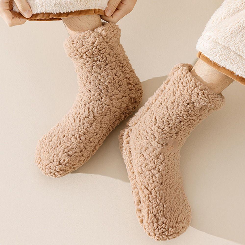 1pair Soft Cashmere Sleep Sock Thermal Carpet Home Socks Fashion Floor Socks for Women Men
