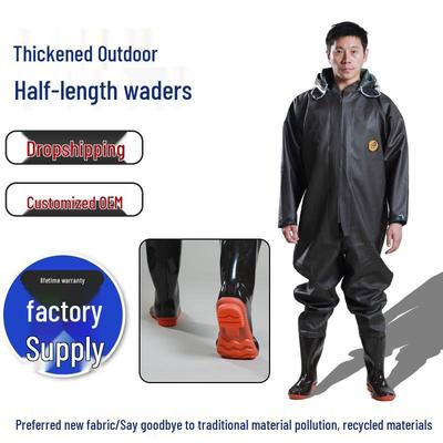 Men's Waterproof Full-Body Fishing Waders with Boots