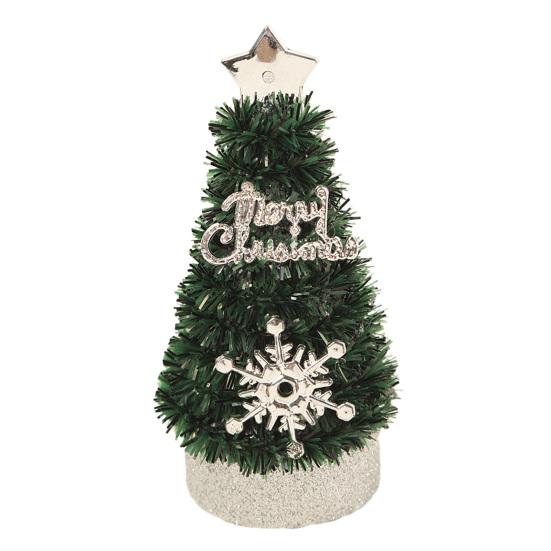 5 Inch Mini Christmas Tree Artificial Tabletop Christmas Tree Decorations with Star Tree Topper for Winter Fireplace Mantel Decor