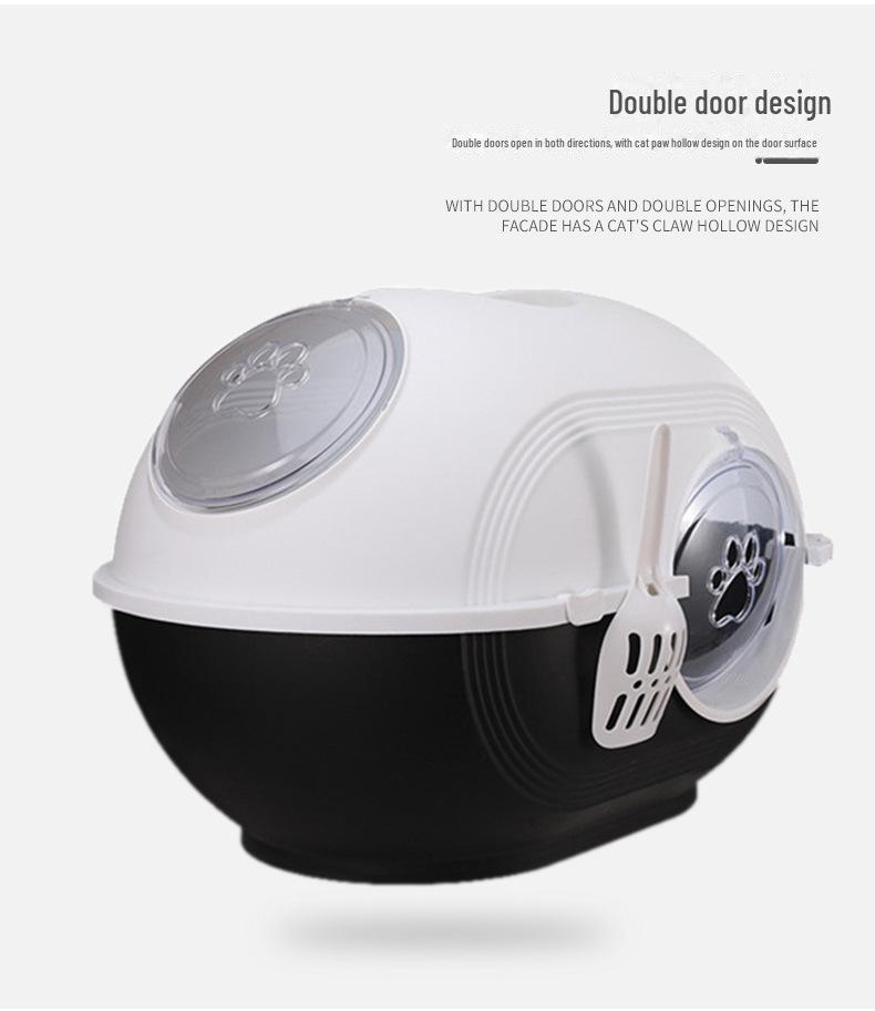 Carver Fully Enclosed Top-Entry Space Capsule Cat Litter Box - Splash-Proof, Extra-Large 