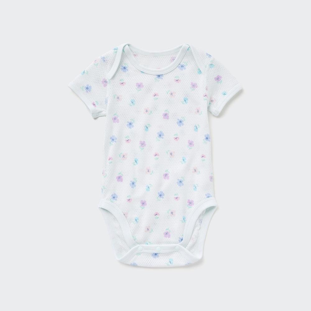 

UNIQLO BN Joy Of Print Хлопковое сетчатое боди с коротким рукавом 1P Цветок