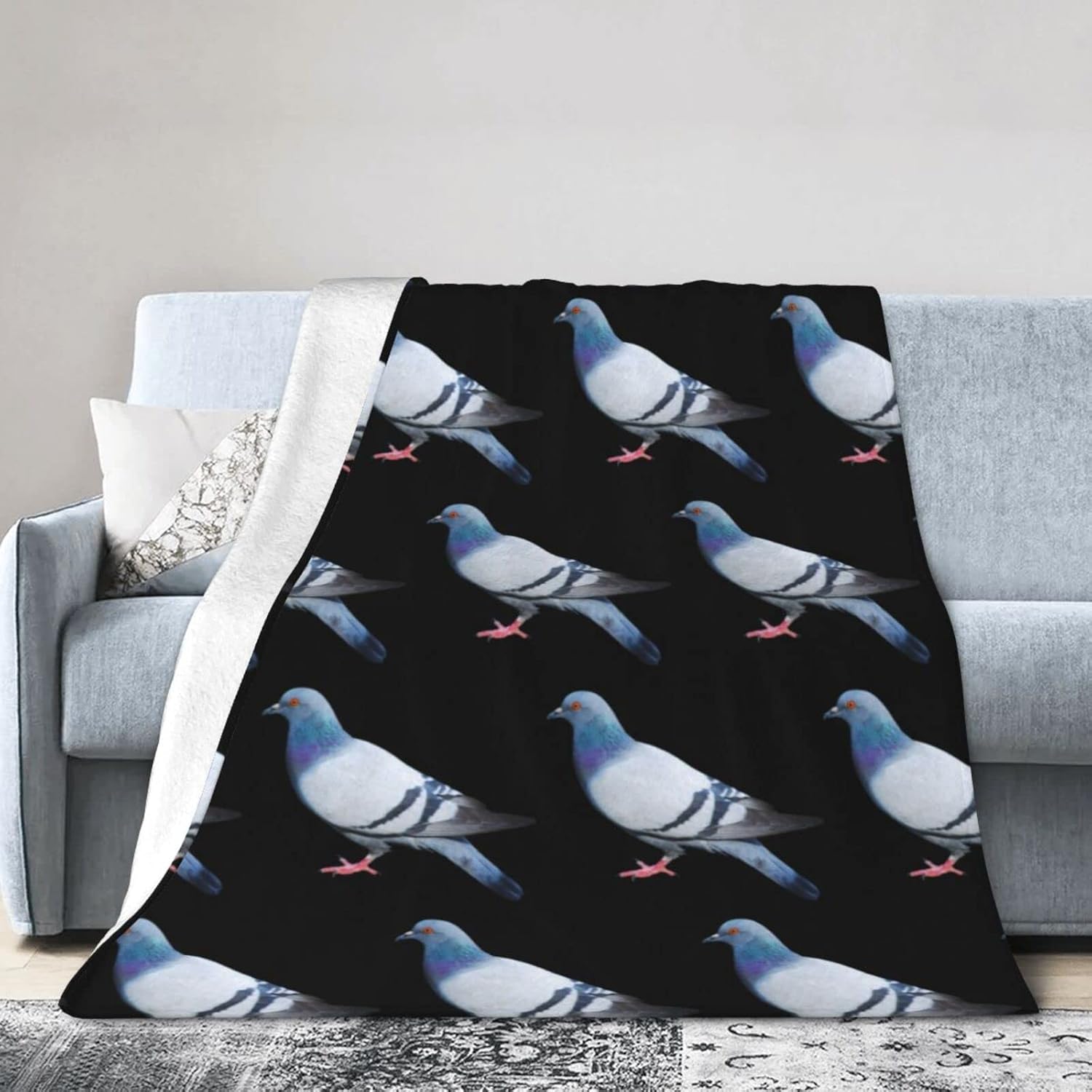 Pigeon Flannel Throw Blankets :   Comfortable and Warm Blanket for Bed Sofa Couch Bedroom 50 X40