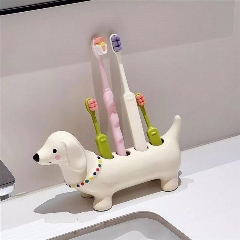 Dachshund Toothbrush Holder Storage Rack Bathroom Sink Washstand Toothbrush Base Bathroom Decoration