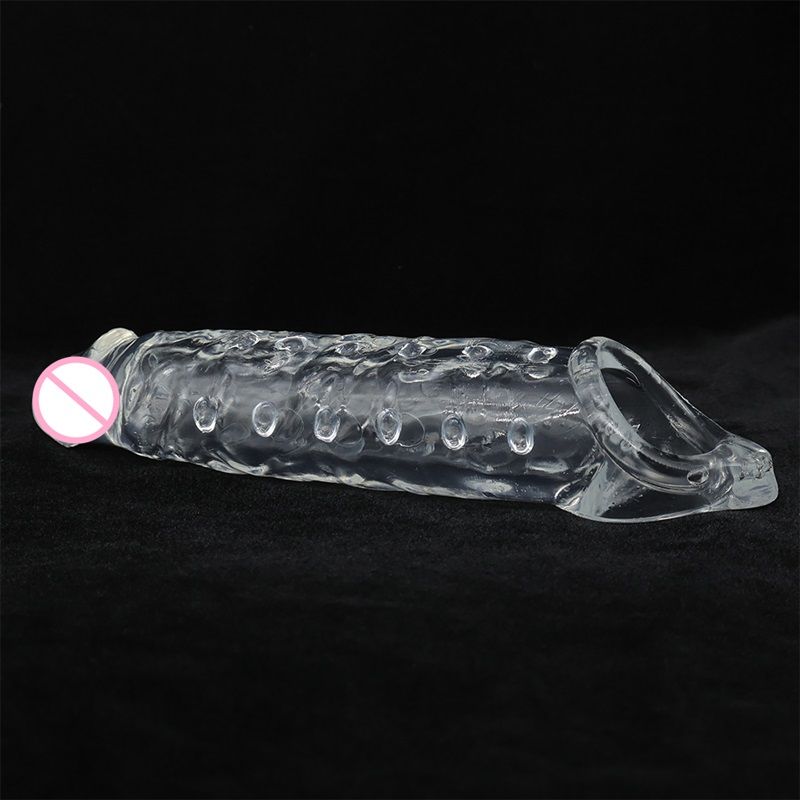 FXINBA 24/28cm Realistic Penis Sleeve Extender Huge Cock Enlargement Sex Toy For Men Delay Reusable