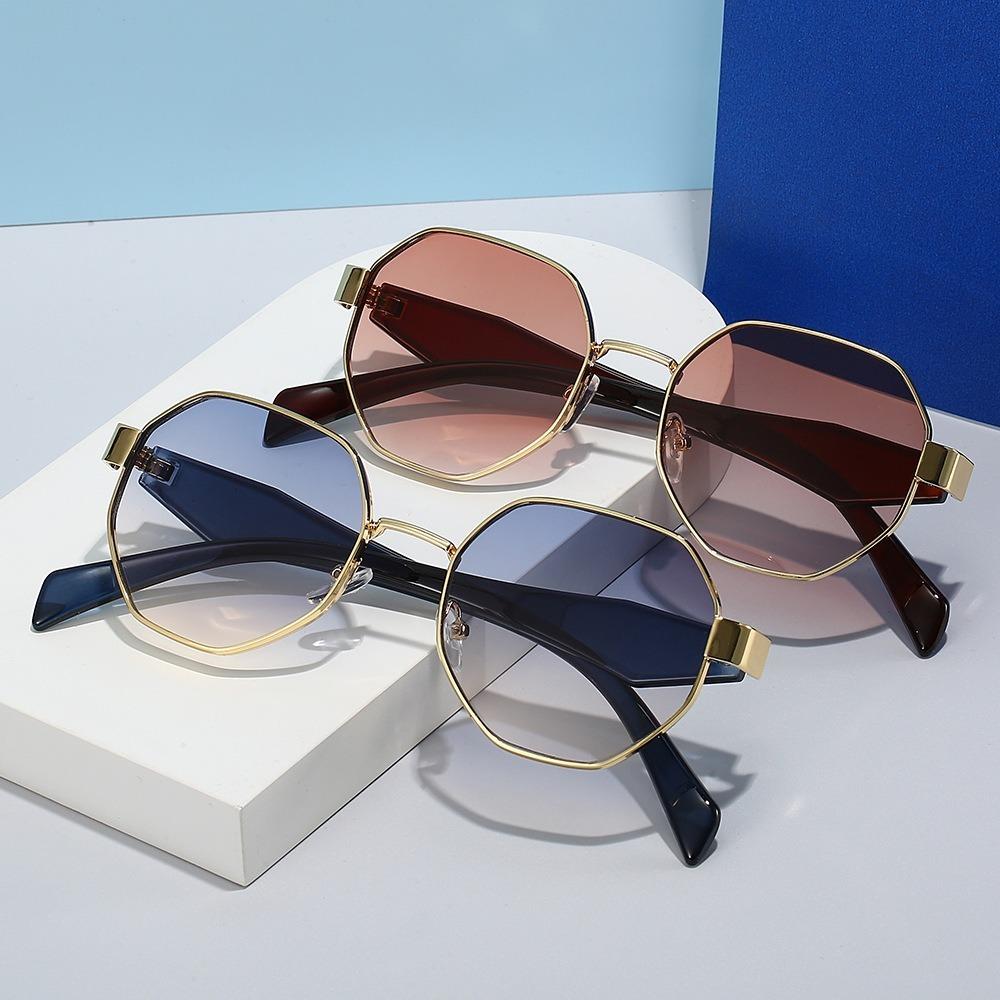 UV400 Polygonal Sunglasses Gradient Color Anti-UV Glasses Retro Women Sunglasses Women/Men