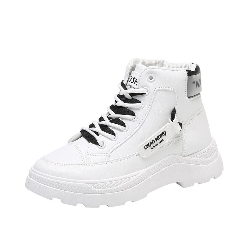 Autumn New Versatile Casual Trend Platform Female Student Middle Help White Shoes