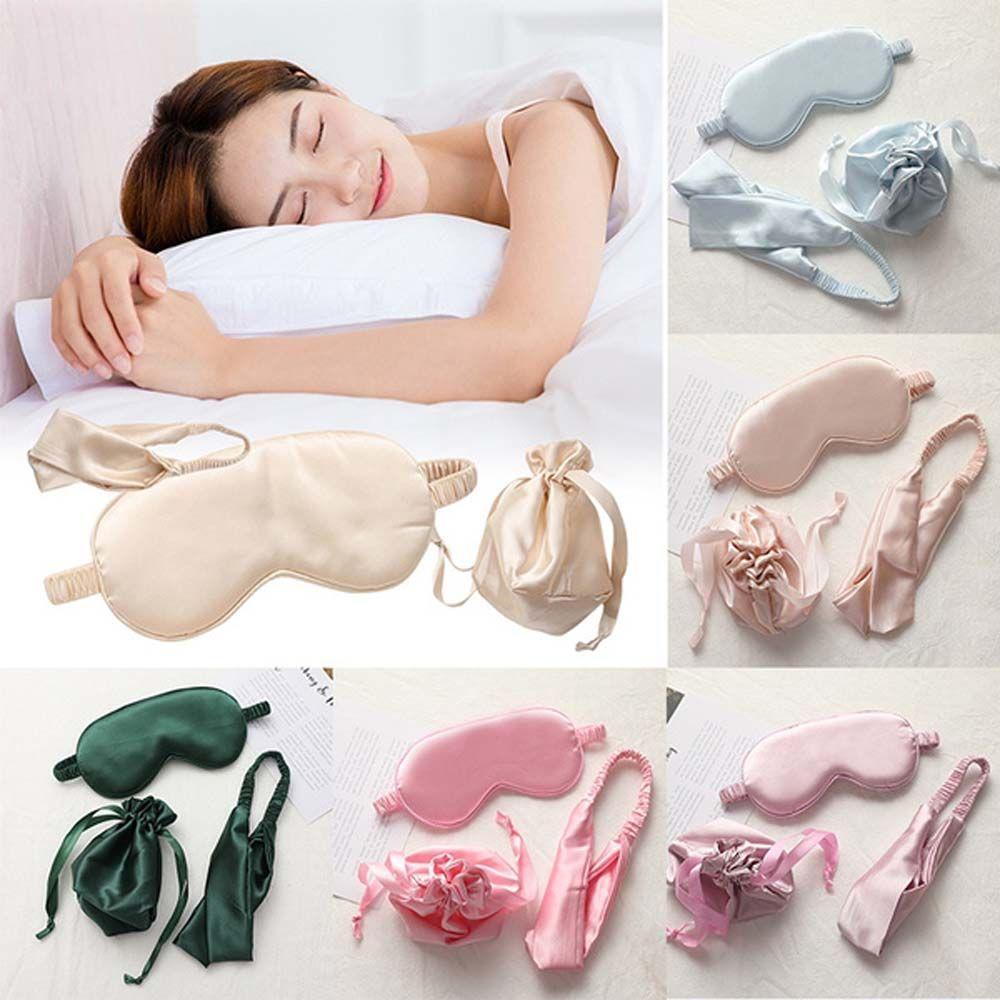 Silk Hair tie Hair band With Cloth bag Nap Eye Cover Eye Patch Health Blindfolds Sleeping Eye Mask