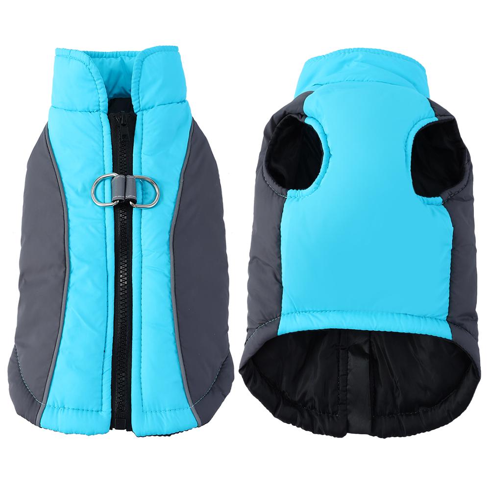 

Waterproof Pet Vest Coat For Winter Warm Dog Jacket For Small Meidum Dogs Reflective Puppy Outfits With D-ring Chihuahua Apparel XS синій