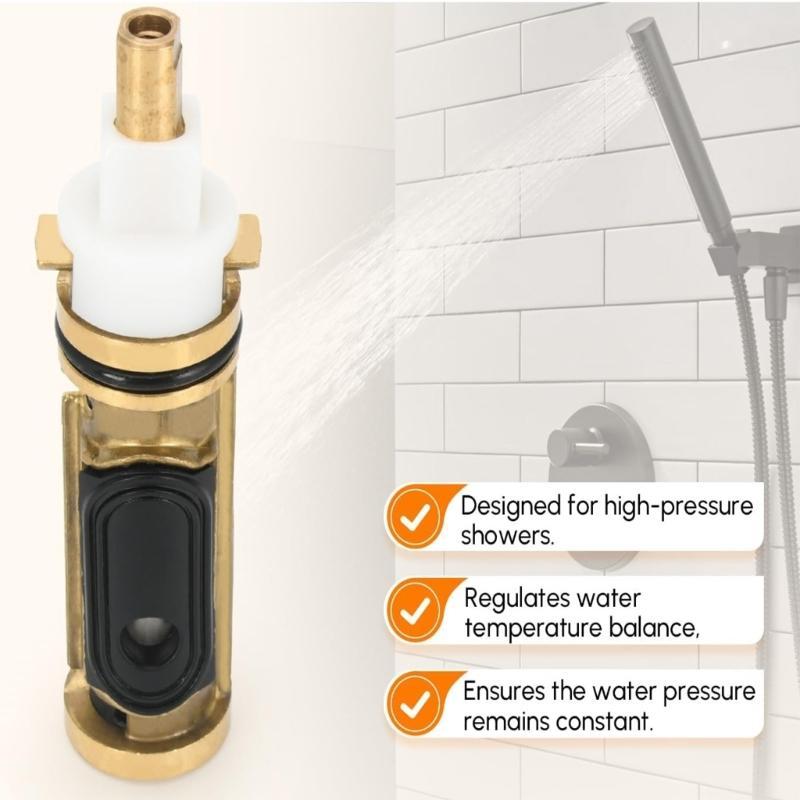 Single Handle Shower Faucet Repair Part 1222HD with Seals for Posi-Temp Tub and Shower Faucet Systems, Metal Body Replacement Kit for Home Service
