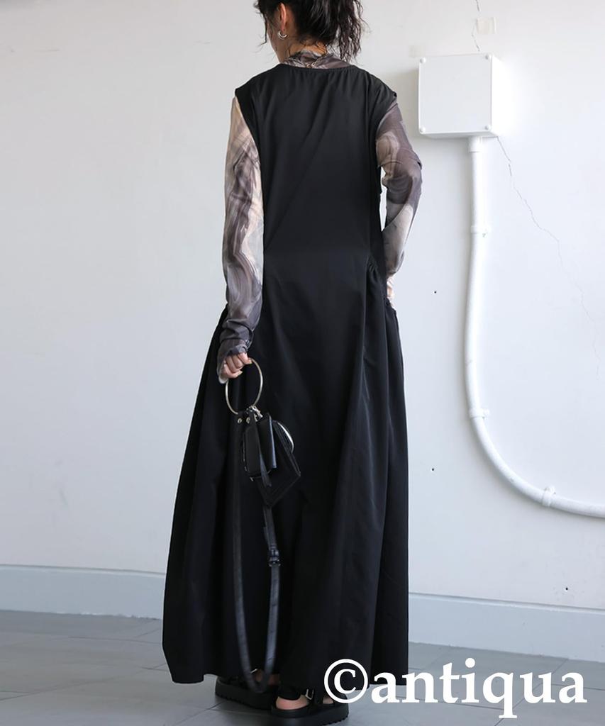 Antiqua Gathered Switch One Size Black Women's Dress, PK-01337, 05,