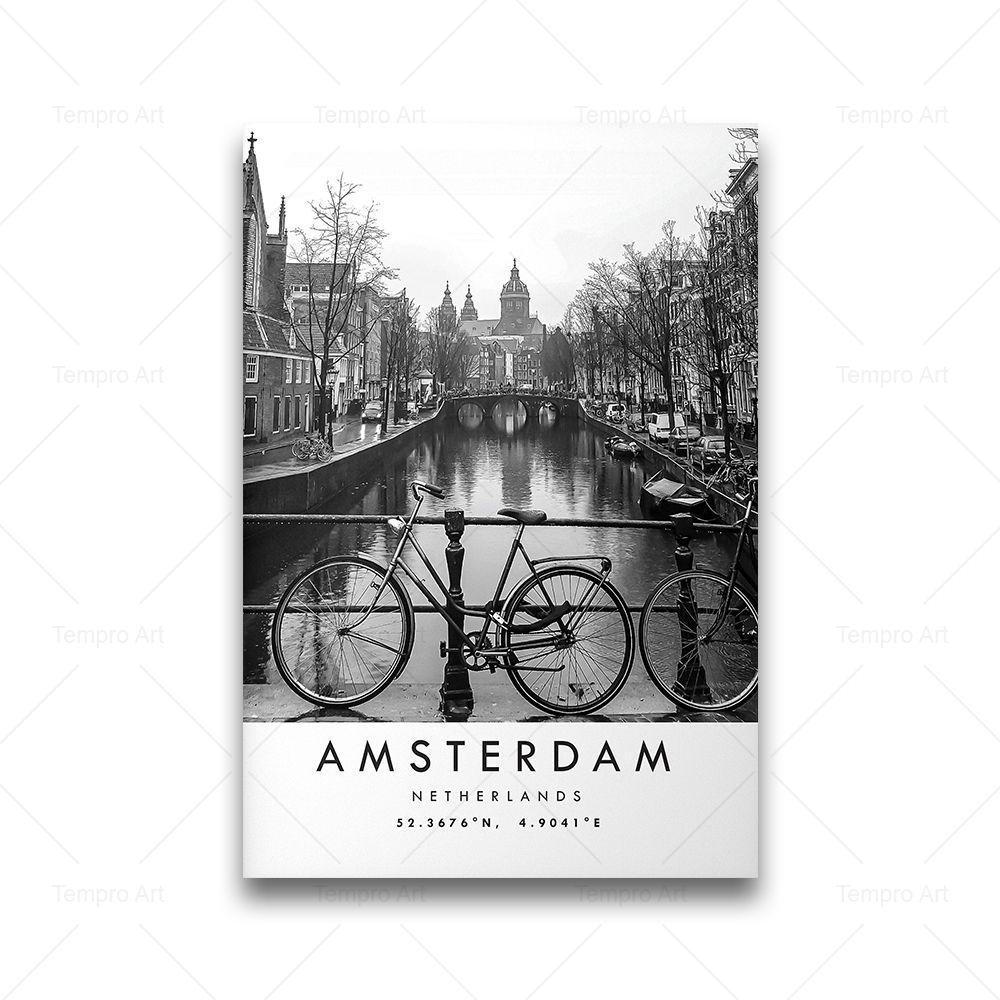 Черно-белый туристический плакат с принтом, мировой городской пейзаж, холст, картина, Берлин, Краков, Сидней, скандинавская настенная художественная картина, домашний декор 21x30cm No Frame