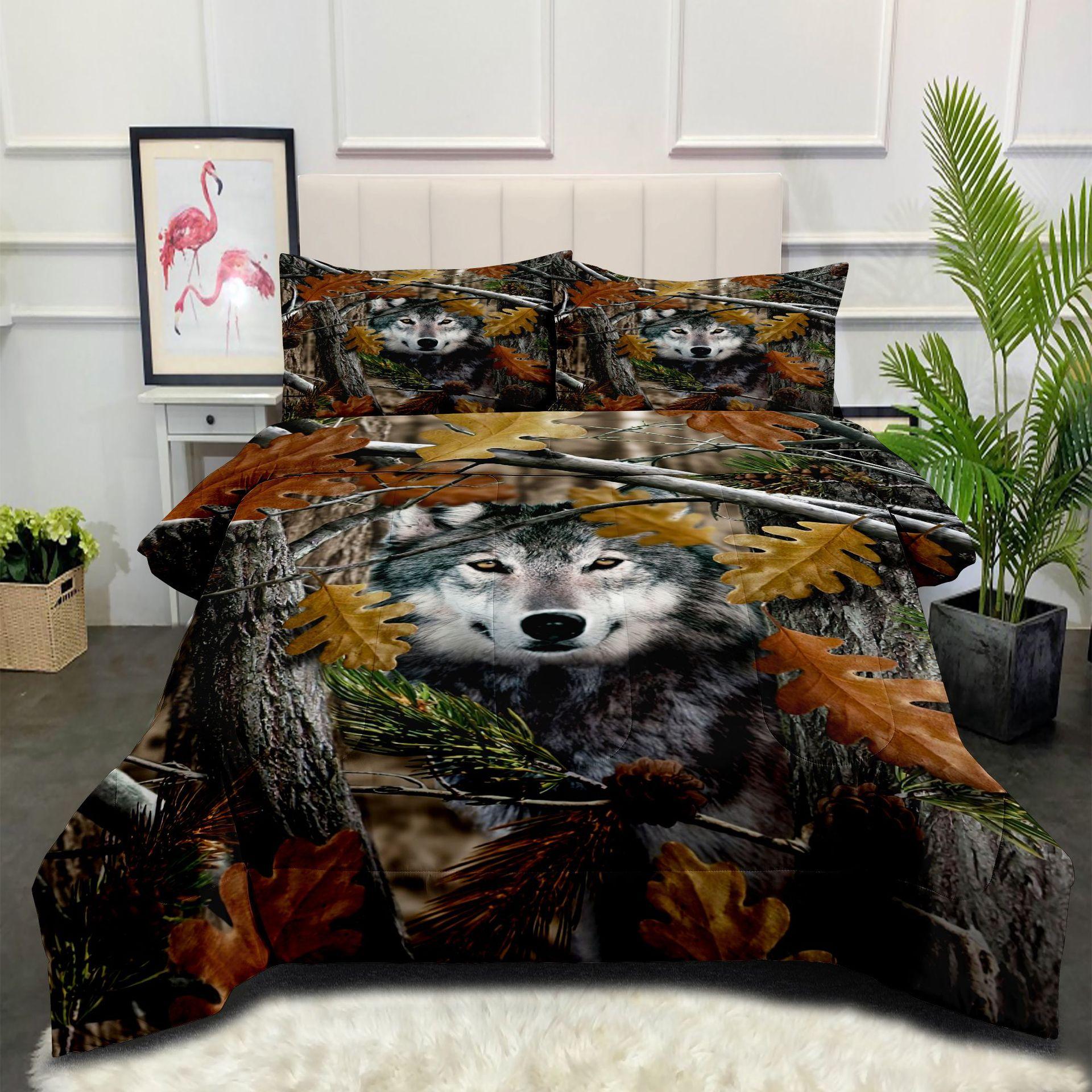 

Fat Quilt Digital Printing Feather Silk Cotton Quilt Core Animal Deer Forest Summer Quilt Double Quilt 140*200cm