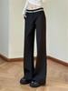 Women's Plus Size Black Lace Micro Flare Pants - 2026 New Autumn High Waist Petite Casual.