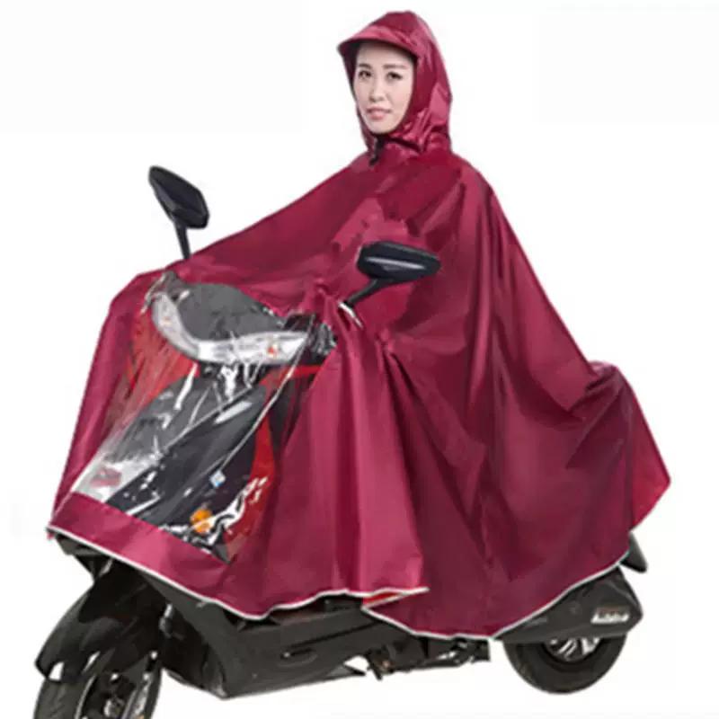 Raincoat for Electric Scooter, Single-Person Motorcycle Rain Poncho, Transparent Double Face Shield, Oxford Fabric, Adult Riding, Unisex, Enlarged