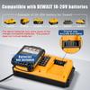 Portable Dual Port Charger Eu/Us Fast Charge Adapter For Dewalt 18-20V Lithium Battery Dcb202 Dcb204 Dcb205 Dcb206 Dcb207 Dcb203