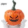 Halloween Themed Collectibles Pumpkin Head Mummy Statue, Funny Decorations, Cute Sitting Unique Party Supplies Resin Figurine for Desktop Shelf Sitter