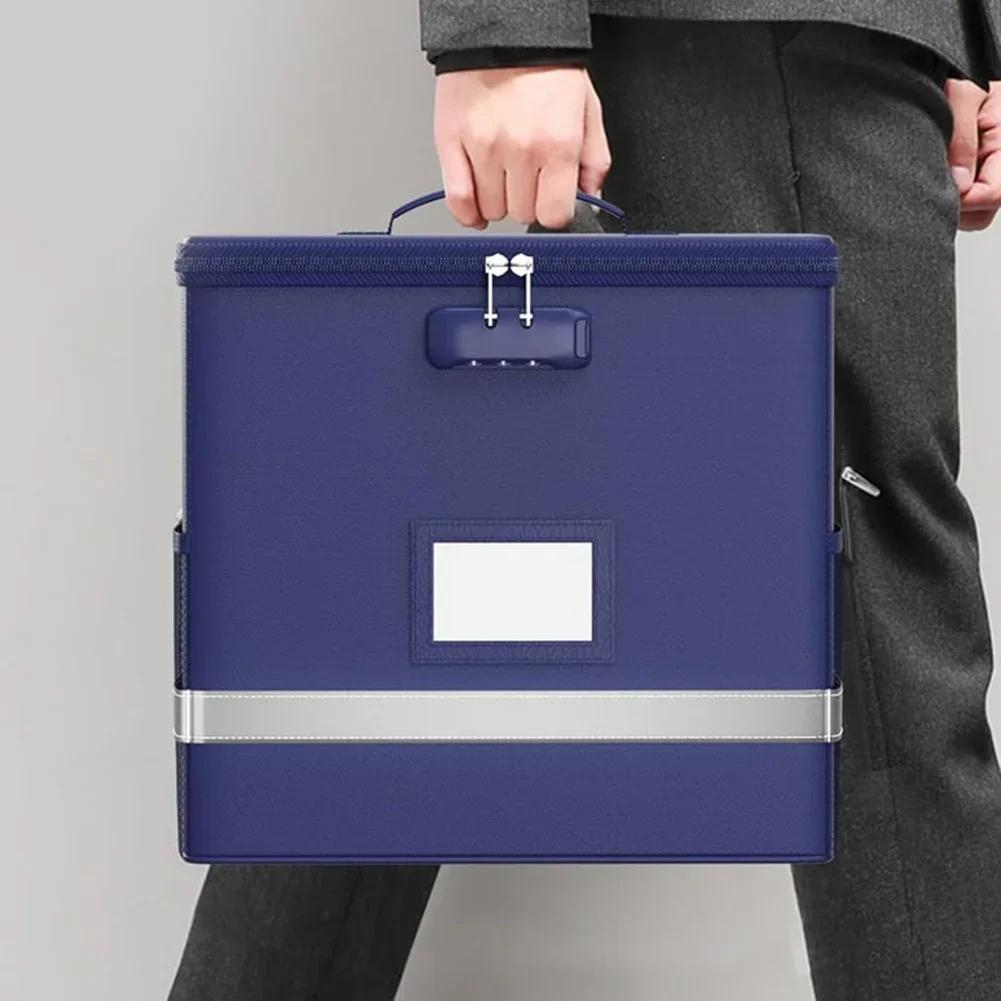 Fireproof File Box With Lock,file Box Storage Organizer,foldable Storage Box. 44*32*10cm Fireproof And Waterproof Protection China Mainland