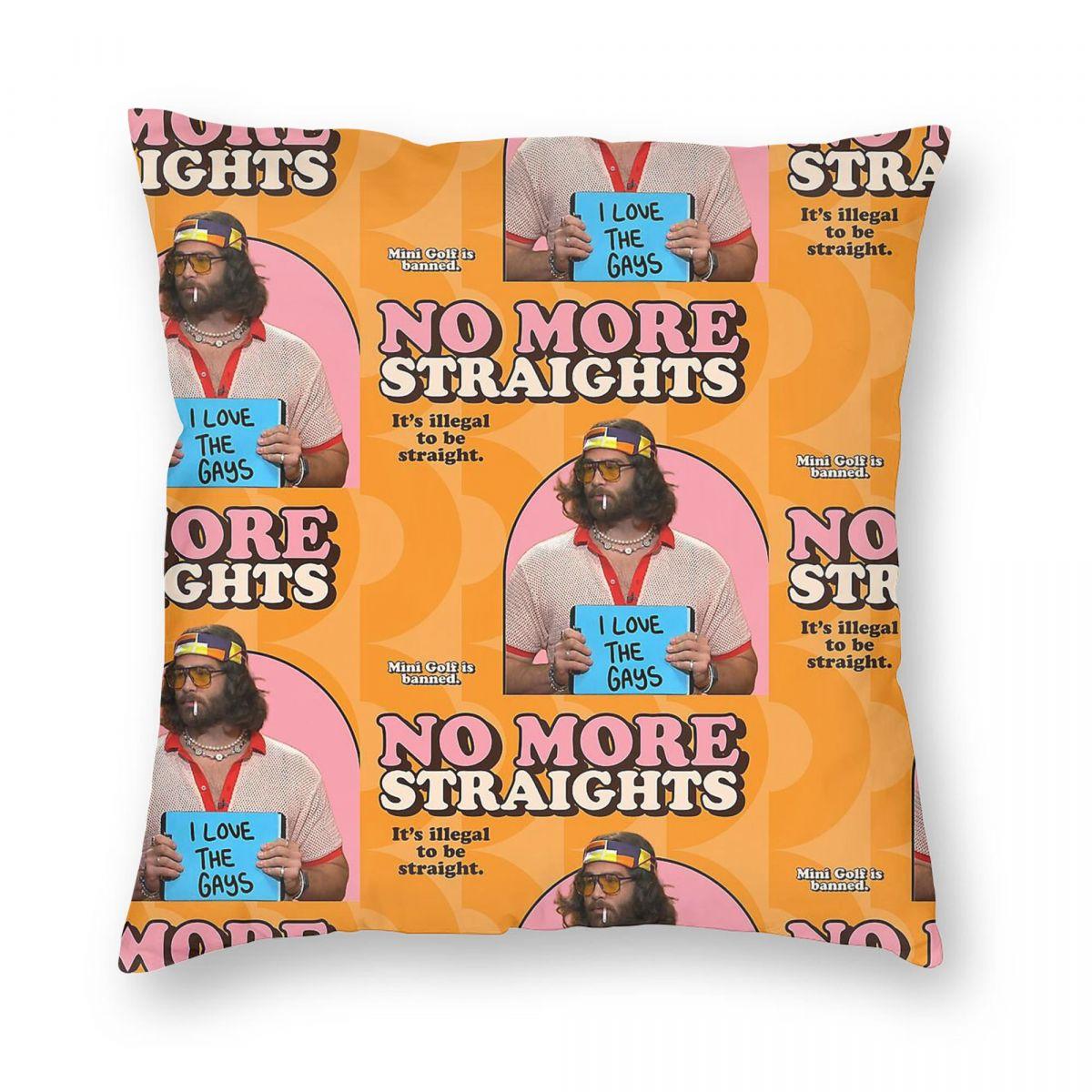 Hasan Piker No More Straights Pillowcase Polyester Linen Velvet Printed Zip Decor Throw Pillow Case Car Cushion Cover 30x30cm
