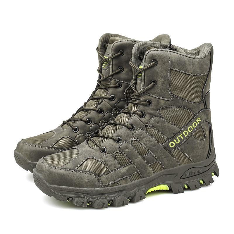 Autumn and Winter New High-top Combat Training Boots Men's Desert Land Boots Tactical Shoes Outdoor Hiking Shoes