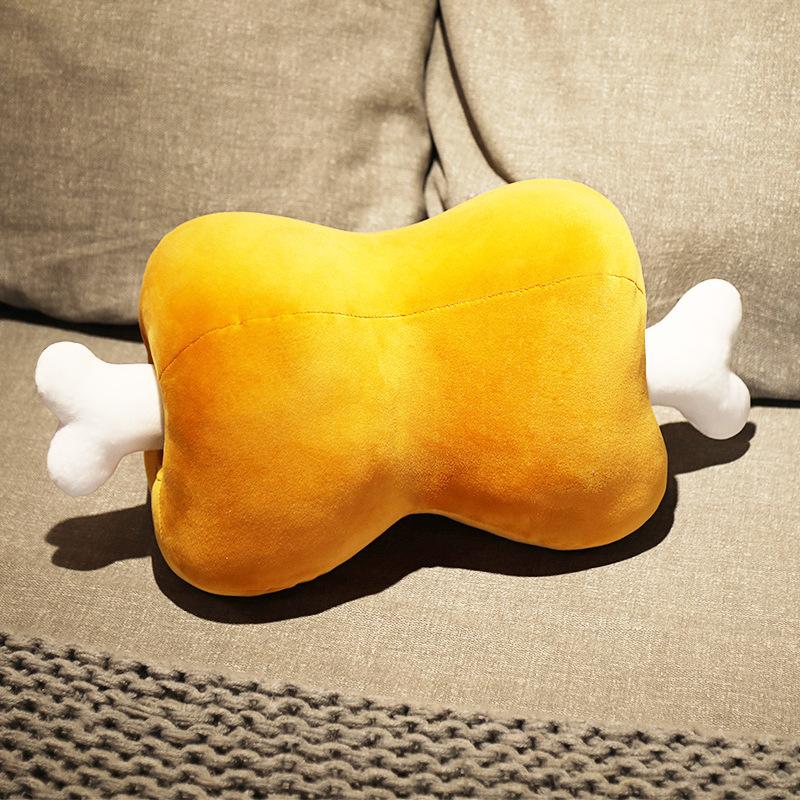 Creative Meat And Bone Throw Pillow Funny Nap Pillow Simulation Big Chicken Thigh Plush Toy Boy And Girl Doll Gift 42 * 22 * 18Cm