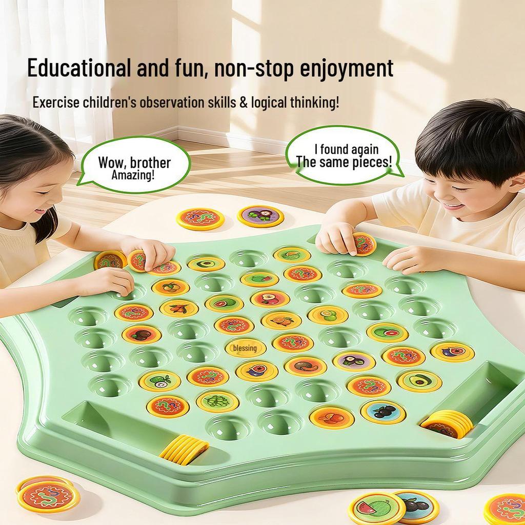 Kids' Flip Chess Memory Game: Two-Player Brain Teaser for Focus & Early Learning