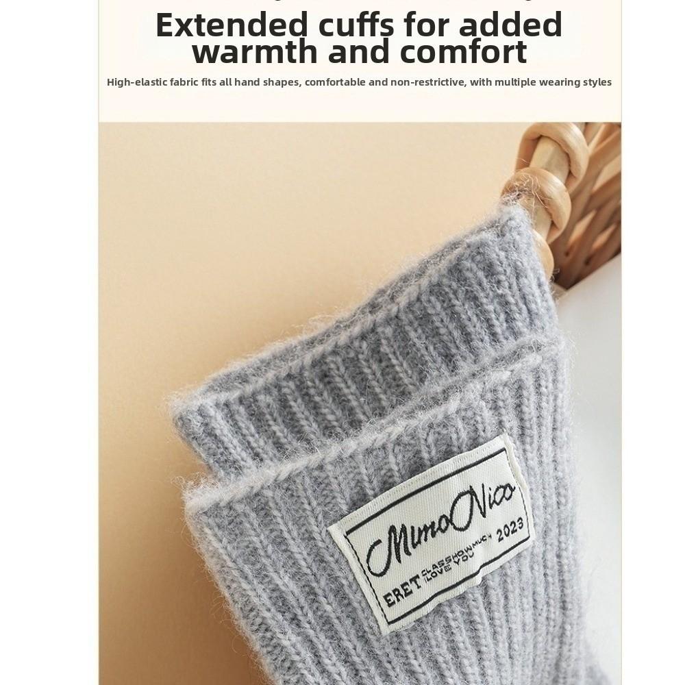 Touchscreen Knitted Gloves Knitted Half-Finger Gloves New Warm Wrist Cover Gloves Writing Use
