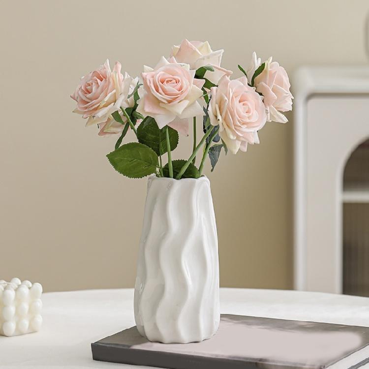 Rustics Farmhouse Vases Ceramic Flower Vases Decorative Vases for Shelf Coffee Dining Table Centerpieces Home Decors
