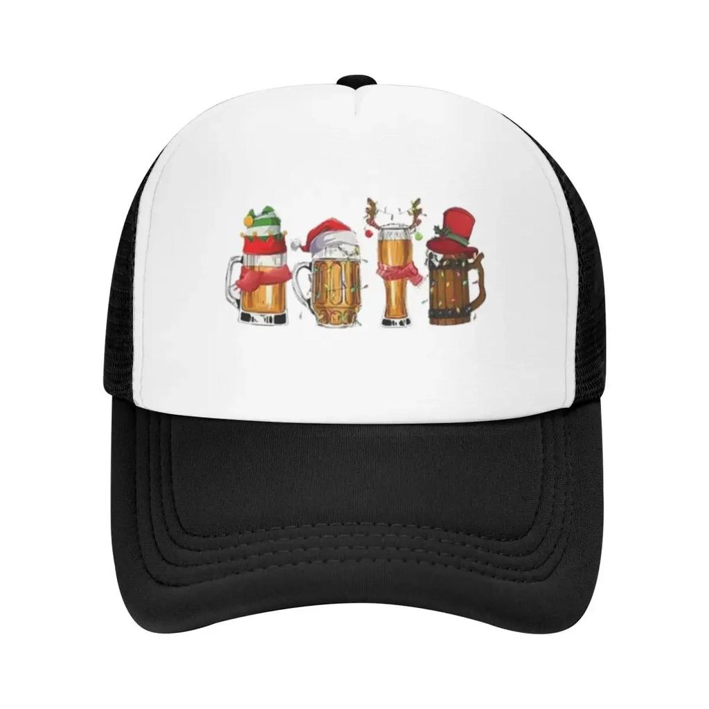 Gothic Merry Christmas Beers Santa Hiking Baseball Caps For Mens Personalized Female Beach Coquette Hat Trucker Cap